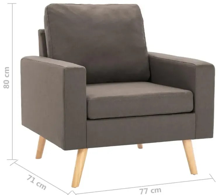 Skandynawski fotel wypoczynkowy w kolorze taupe G2-S65