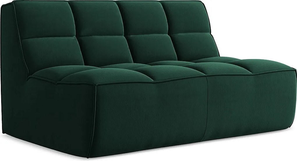 Modułowa sofa 2-osobowa - z tkaniny welwetowej - butelkowa zieleń - KALAI