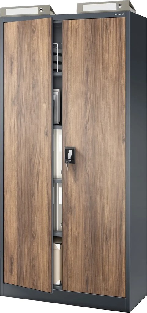 Szafa biurowa Eco Design Jan H 90x40x195 cm antracyt/orzech