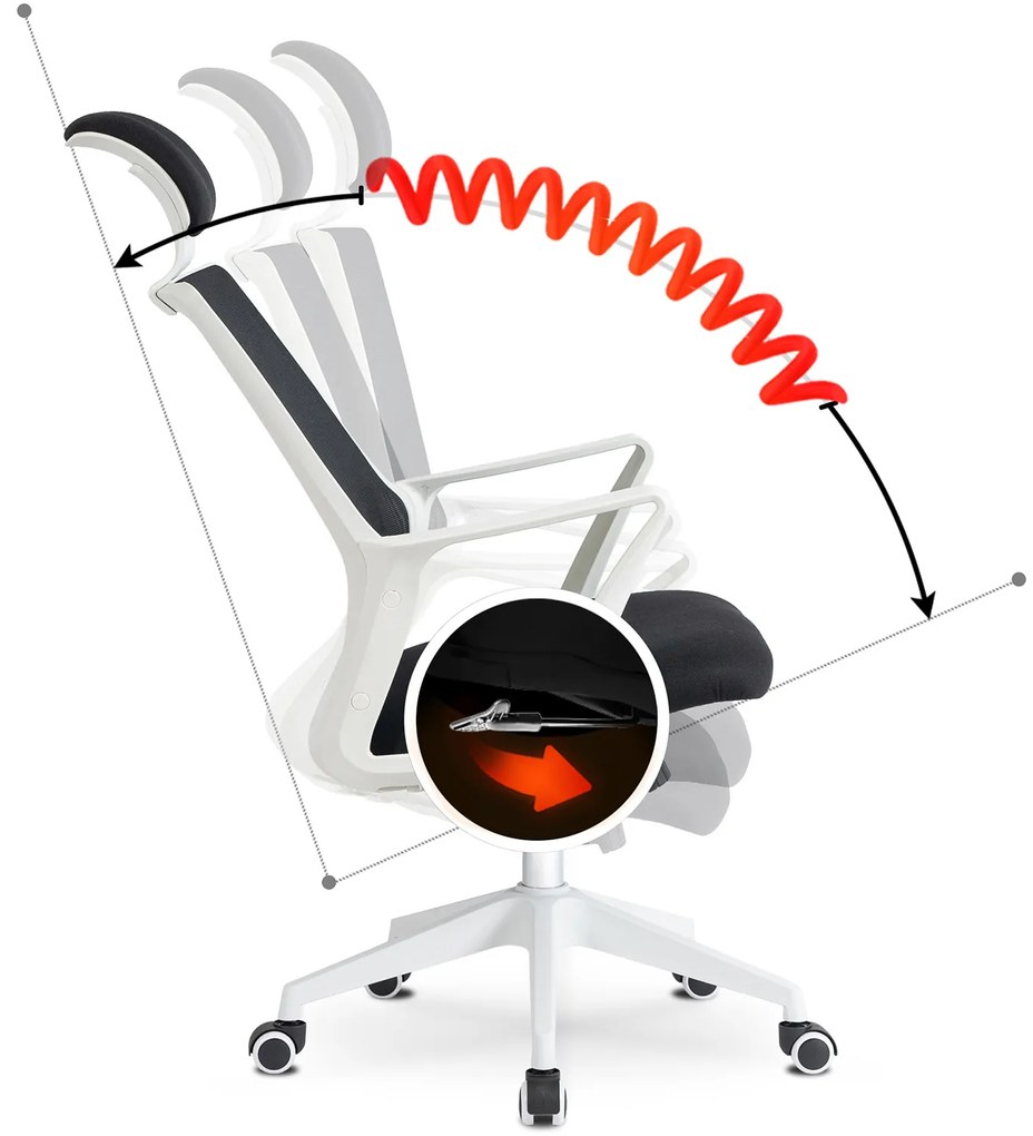 Fotel Biurowy Ergonomiczny Obrotowy FLEX Czarny Nowoczesny