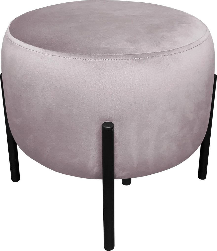 Pufa OLA loft ławka podnóżek metal : Kolor Stelaża - Czarny , Kolor tkaniny - VELVET - MG55, Typ tkaniny - Velvet