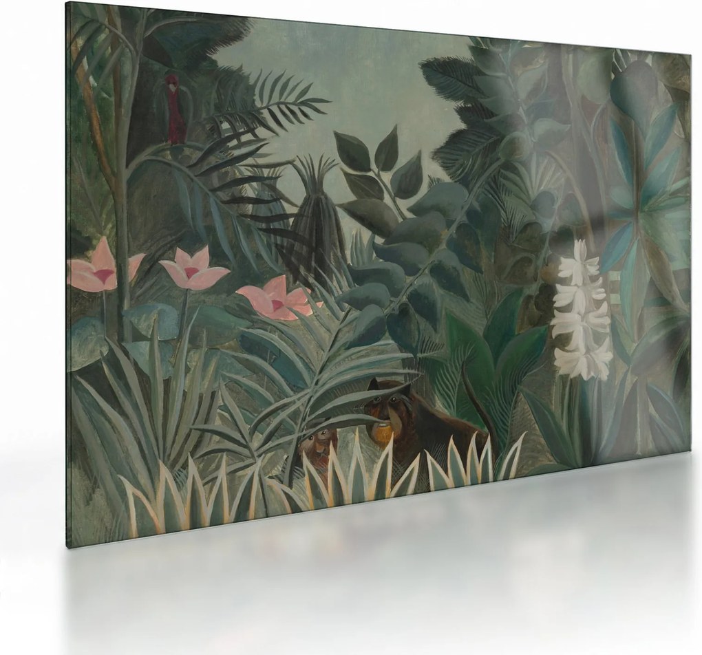 Obraz na szkle - Henri Rousseau, The Equatorial Jungle, reprodukcje (70x50 cm)