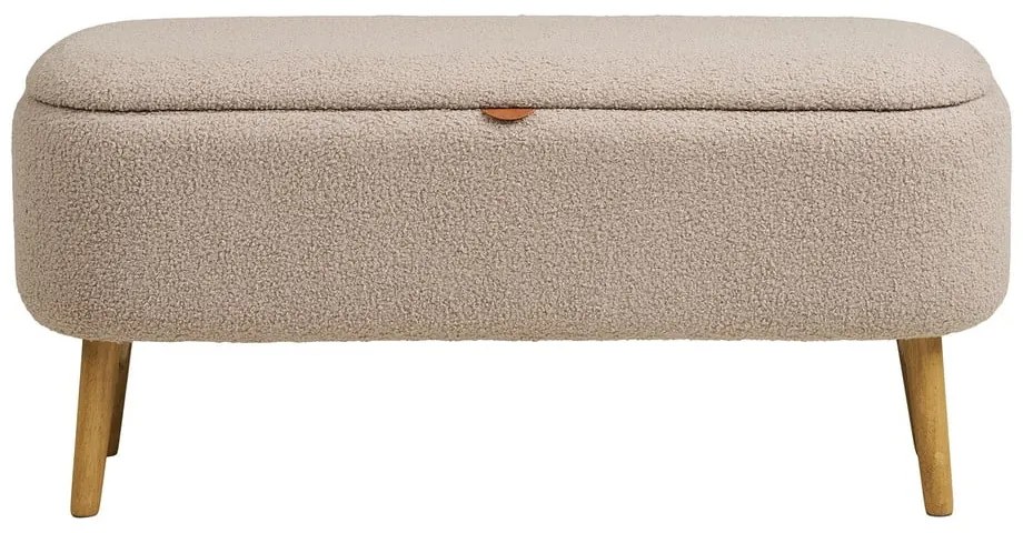 Beżowa ławka z materiału bouclé Harlow – House Nordic