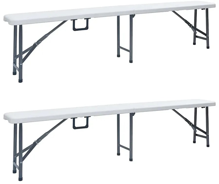 Zestaw białych ławek ogrodowych D6-C56