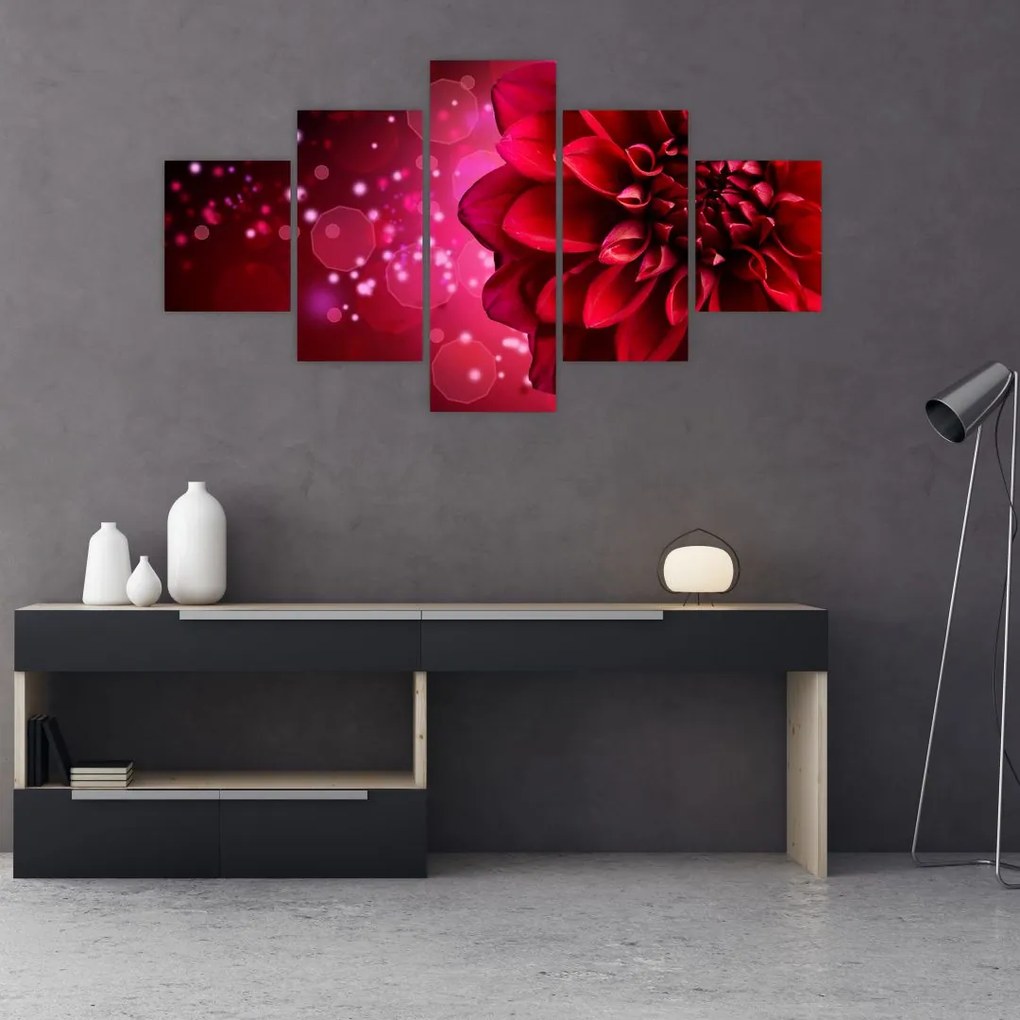 Obraz czerwonego kwiatu (125x70 cm)