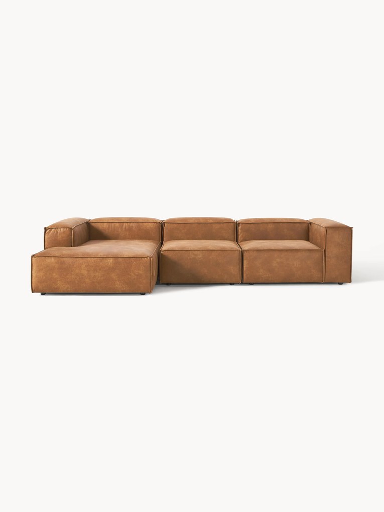 Narożna sofa modułowa ze skóry z recyklingu Lennon