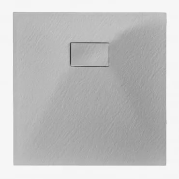 Kwadratowy, Antypoślizgowy I Ultracienki Brodzik Z Żywicy Smc Soho Jasnoszary & 90 X 90 Cm - Sklum