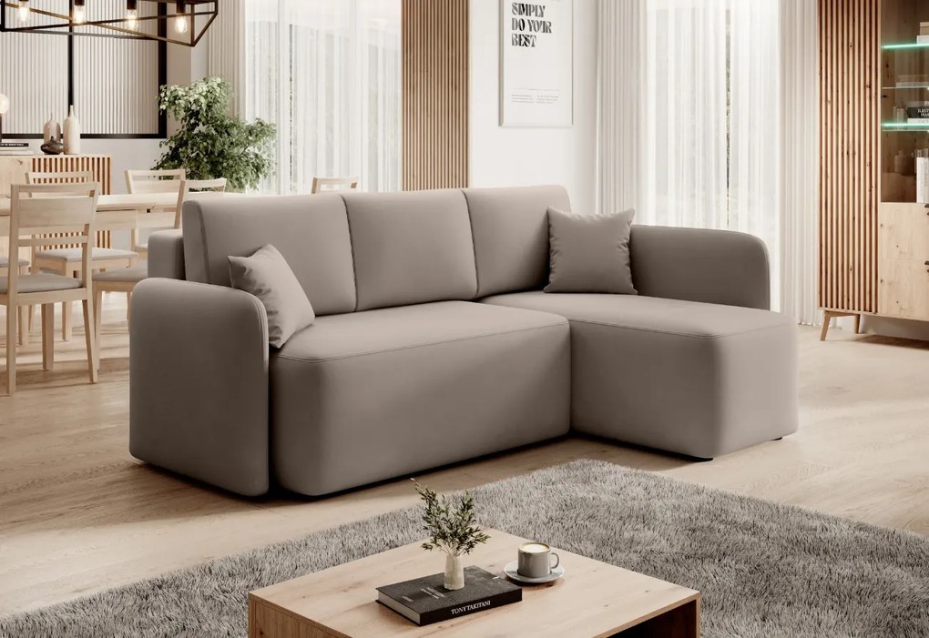 PROMOCJA Beżowy narożnik HADSON - prawy róg II jakość