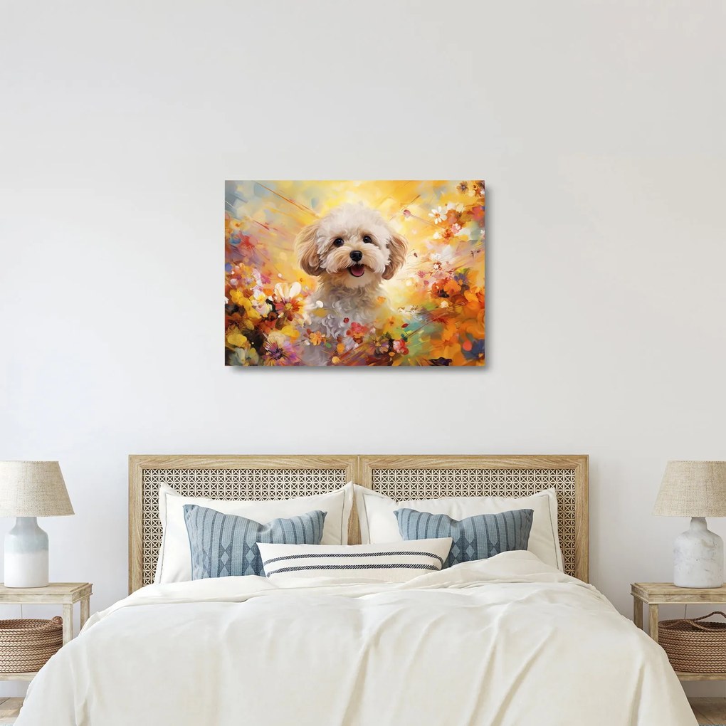 Obraz na szkle - Szczęśliwy pies (70x50 cm)