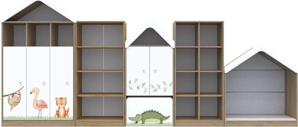 Komplet mebli do sal żłobkowych i przedszkolnych Blox Nature 3