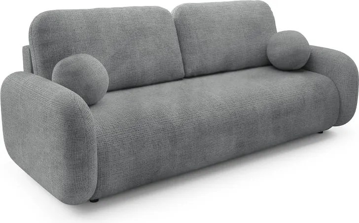 Kanapa LEON rozkładana funkcja spania ciemna SZARA sofa