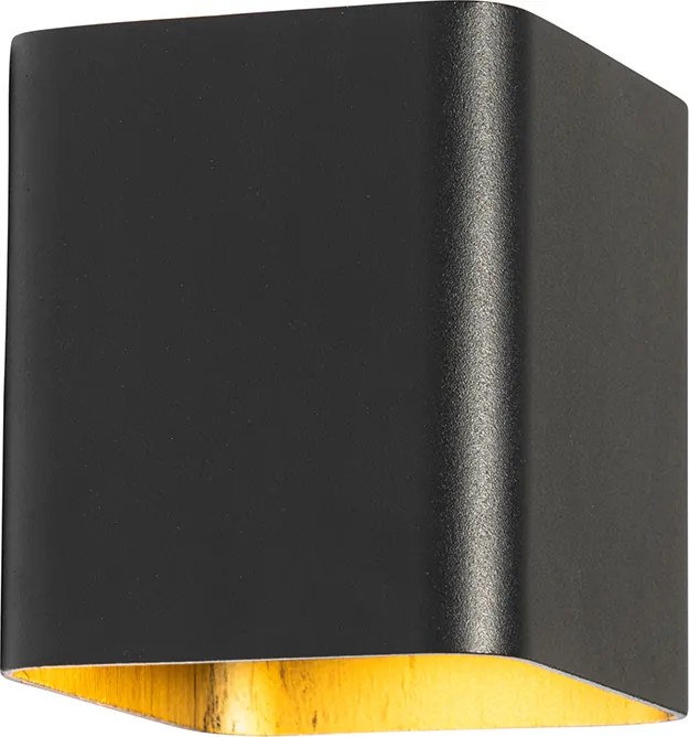 Nowoczesna lampa ścienna czarna w komplecie z LED IP54 kwadratowa - Evi