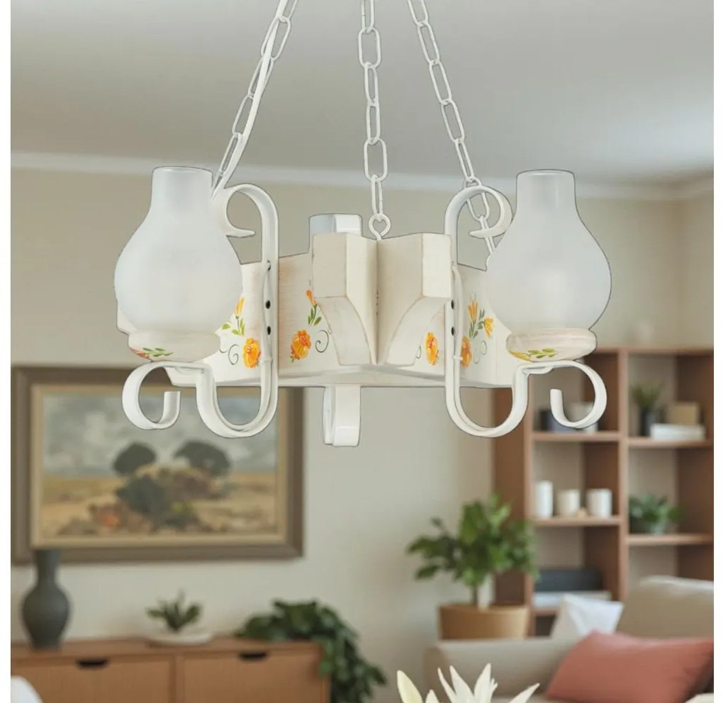 Brilagi - Żyrandol na łańcuchu QUEEN 3xE14/40W/230V buk/kremowy