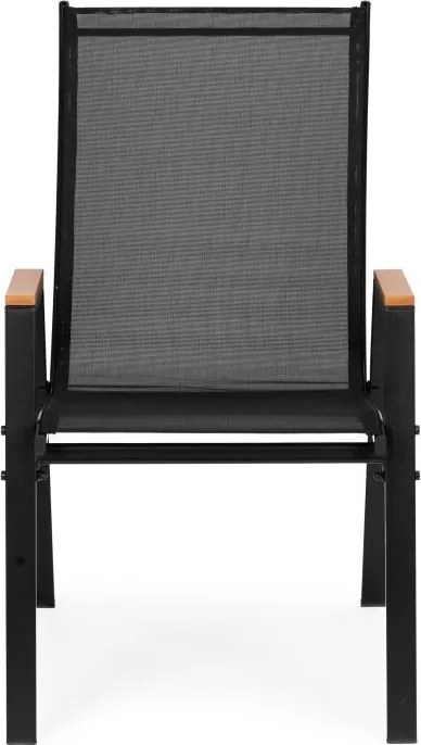 Krzesła ogrodowe Moderato 092 na taras i balkon, czarne - zestaw 2 szt.