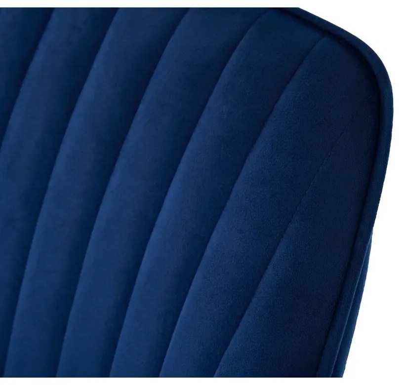 Ciemnoniebieskie aksamitne krzesła z podłokietnikami zestaw 2 szt. Nolan Stripe – Unique Furniture