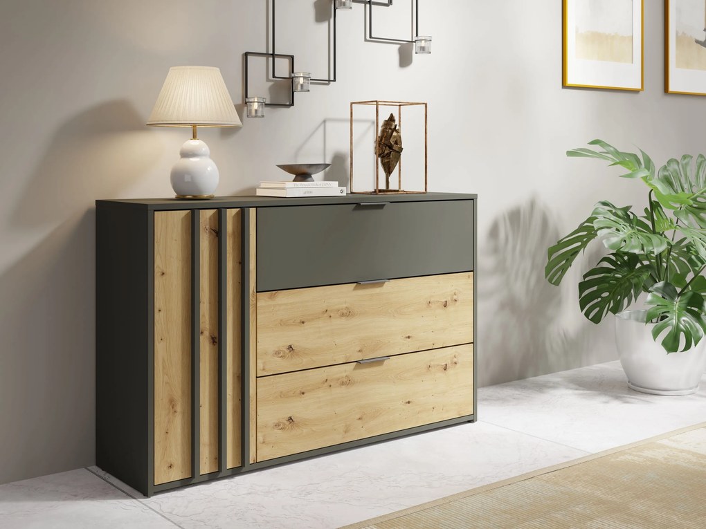 Komoda MERIDIAN 125 cm do Salonu Sypialni Szary