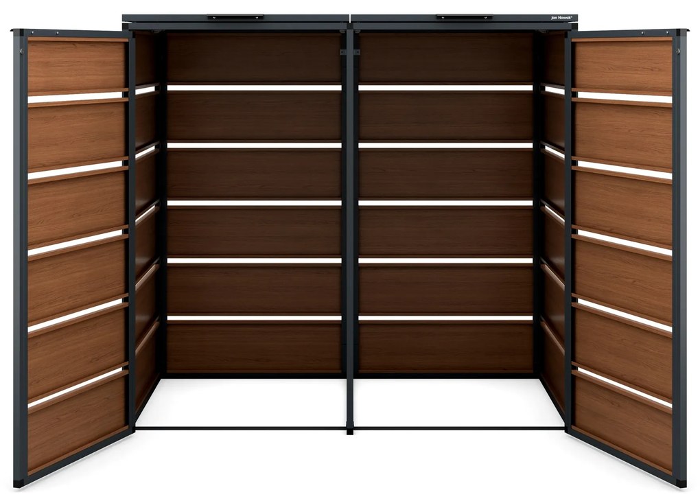 Zabudowa śmietnikowa 240L dwukomorowa, antracyt - orzech