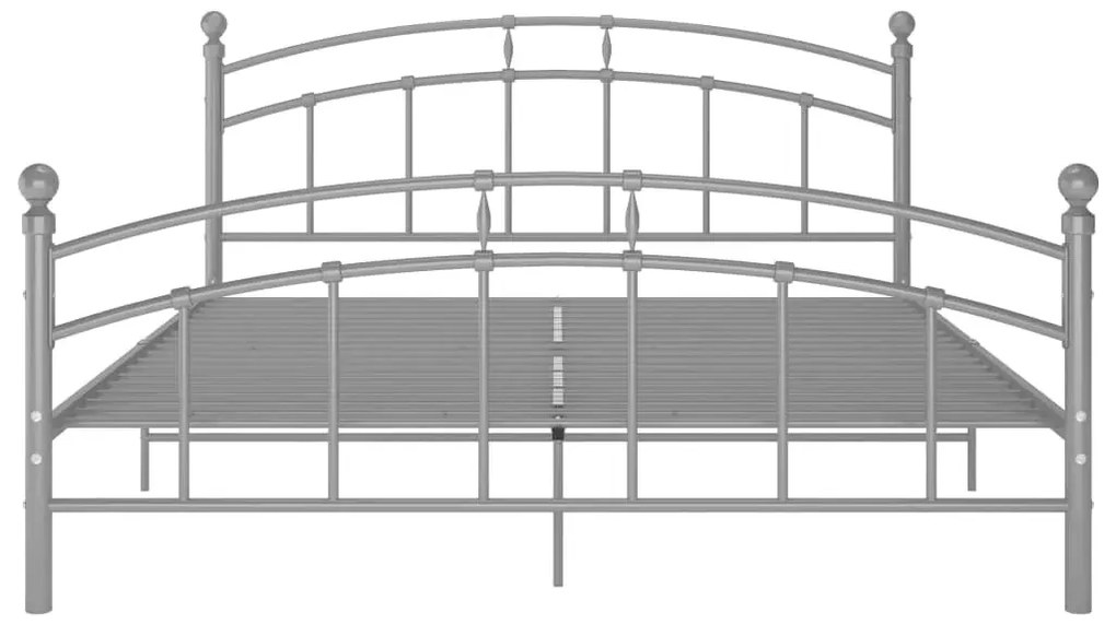 Szare metalowe łóżko małżeńskie 180x200 cm - Serafi
