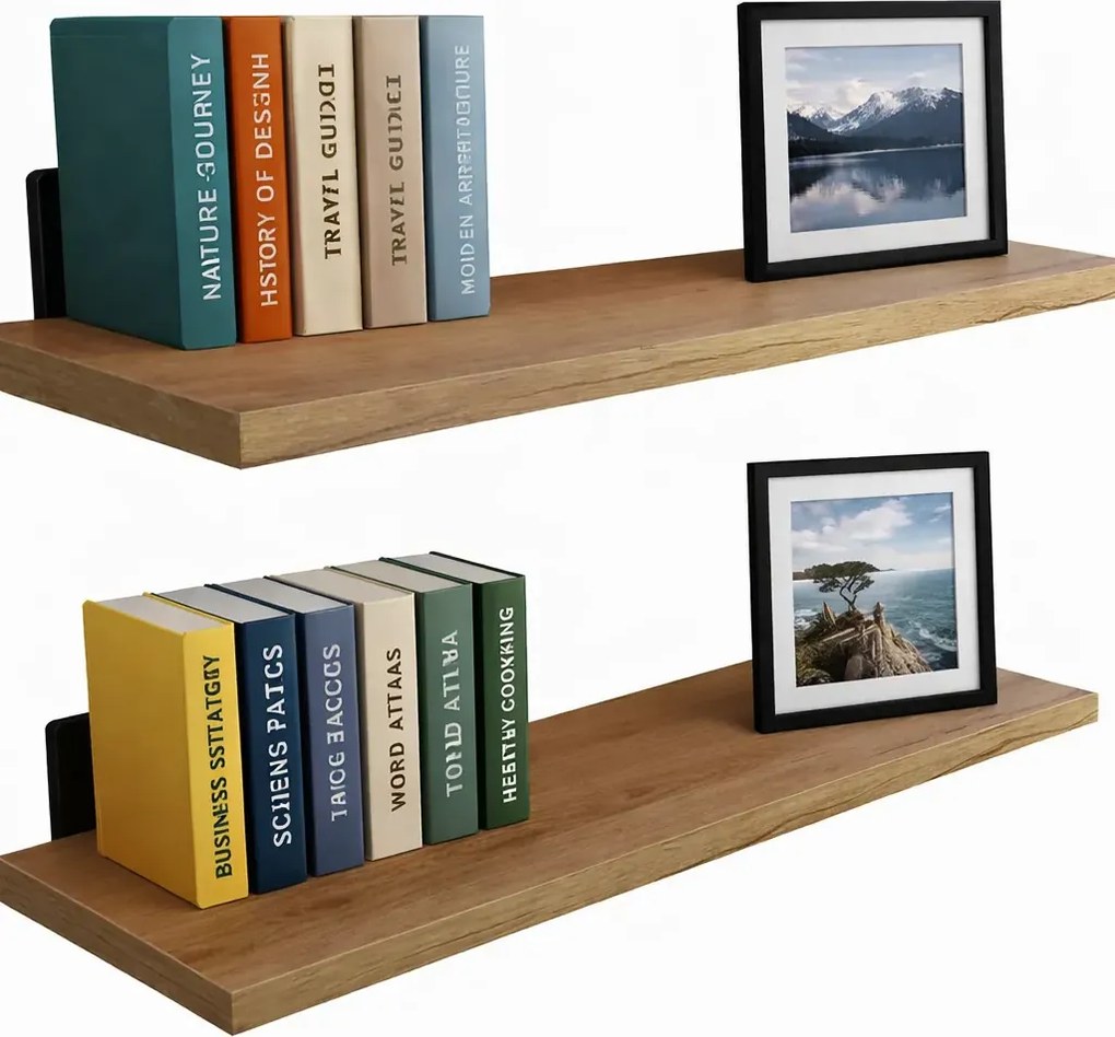 2 klasyczne półki ścienne dąb craft złoty 80 cm H5-N04