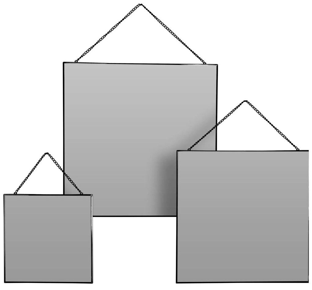 Zestaw luster na łańcuszku w różnych rozmiarach, 3 szt.