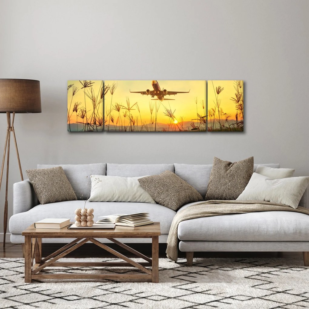 Obraz startującego samolotu (170x50 cm)
