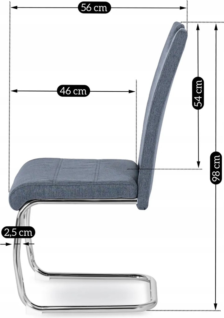 Krzesło Tapicerowane do Jadalni LOPEZ Ciemnoszare Na Płozach Nowoczesne