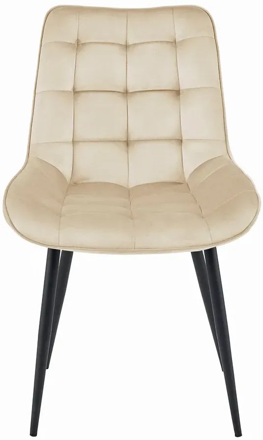 Metalowe beżowe pikowane krzesło Z5-P53