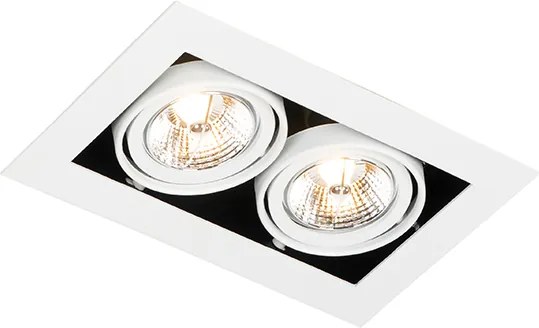 Zestaw 6 nowoczesnych reflektorów wpuszczanych, biały, 2-punktowe, regulowane - Oneon 70