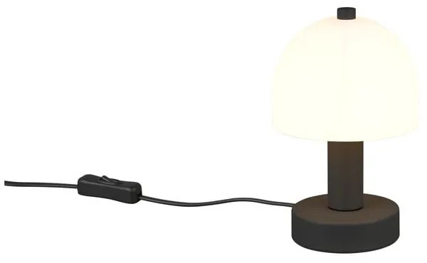 Czarno-biała lampa stołowa ze szklanym kloszem (wysokość 19 cm) Glenn – Trio