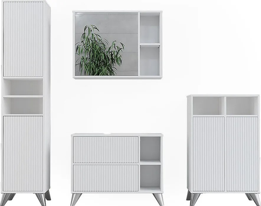 Zestaw mebli łazienkowych biały 80x30x62 leano