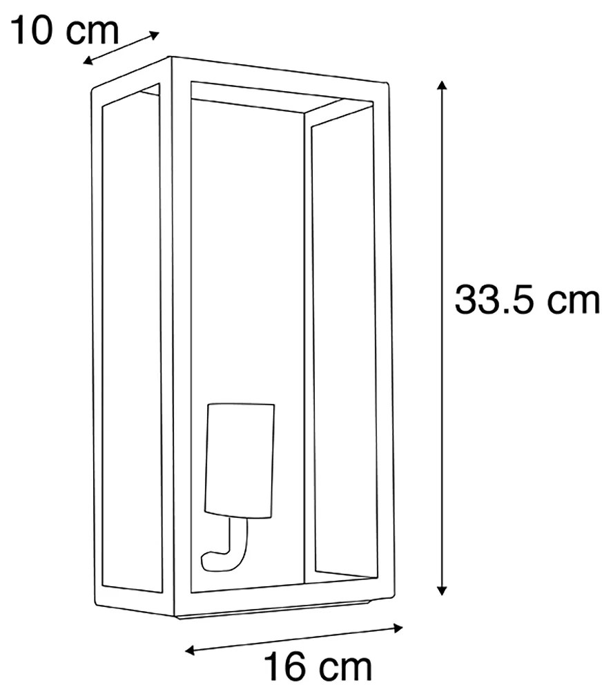 Zestaw 2 lamp ściennych zewnętrznych czarnych IP44 ze szkłem - Rotterdam