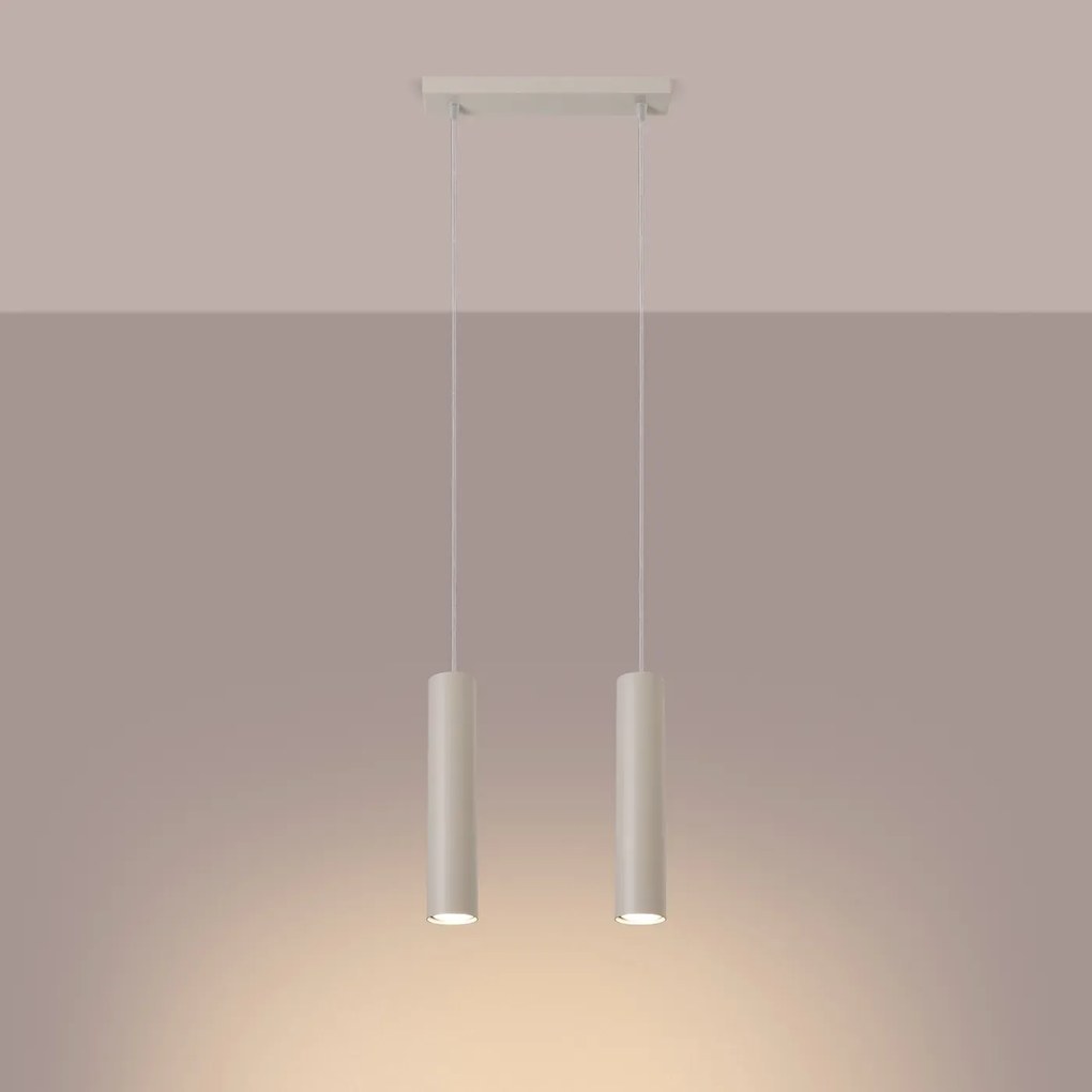 Lampa wisząca LAGOS 2 beżowa SOLLUX  LIGHTING