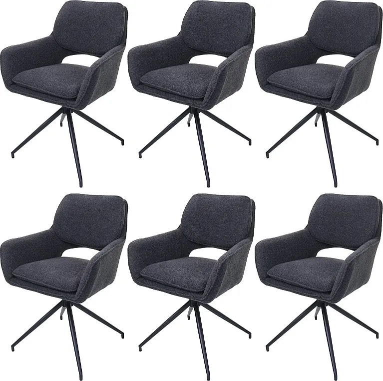 Krzesło do jadalni MCW-N74 (zestaw 6 sztuk),  ciemnoszary