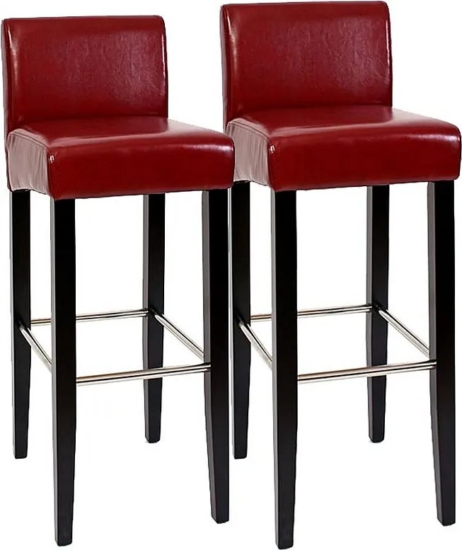 Stołek barowy N25 (zestaw 2 sztuk),  czerwony