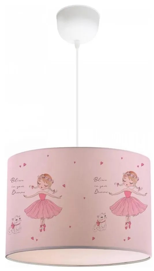 Dziecięcy żyrandol CANDY 1xE27/40W/230V różowy