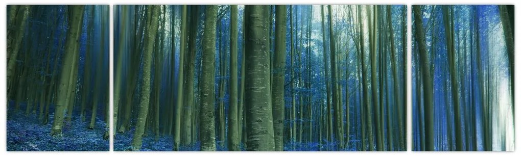 Obraz - Niebieski las (170x50 cm)