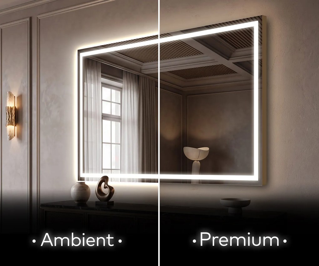 Lustro Ścienne do Salonu Podświetlane LED L49