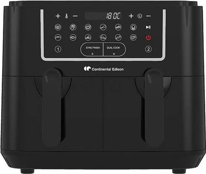 Frytownica Powietrzna Bez Oleju 9L Podwójne Kosze 2400W Czarny Continental Edison
