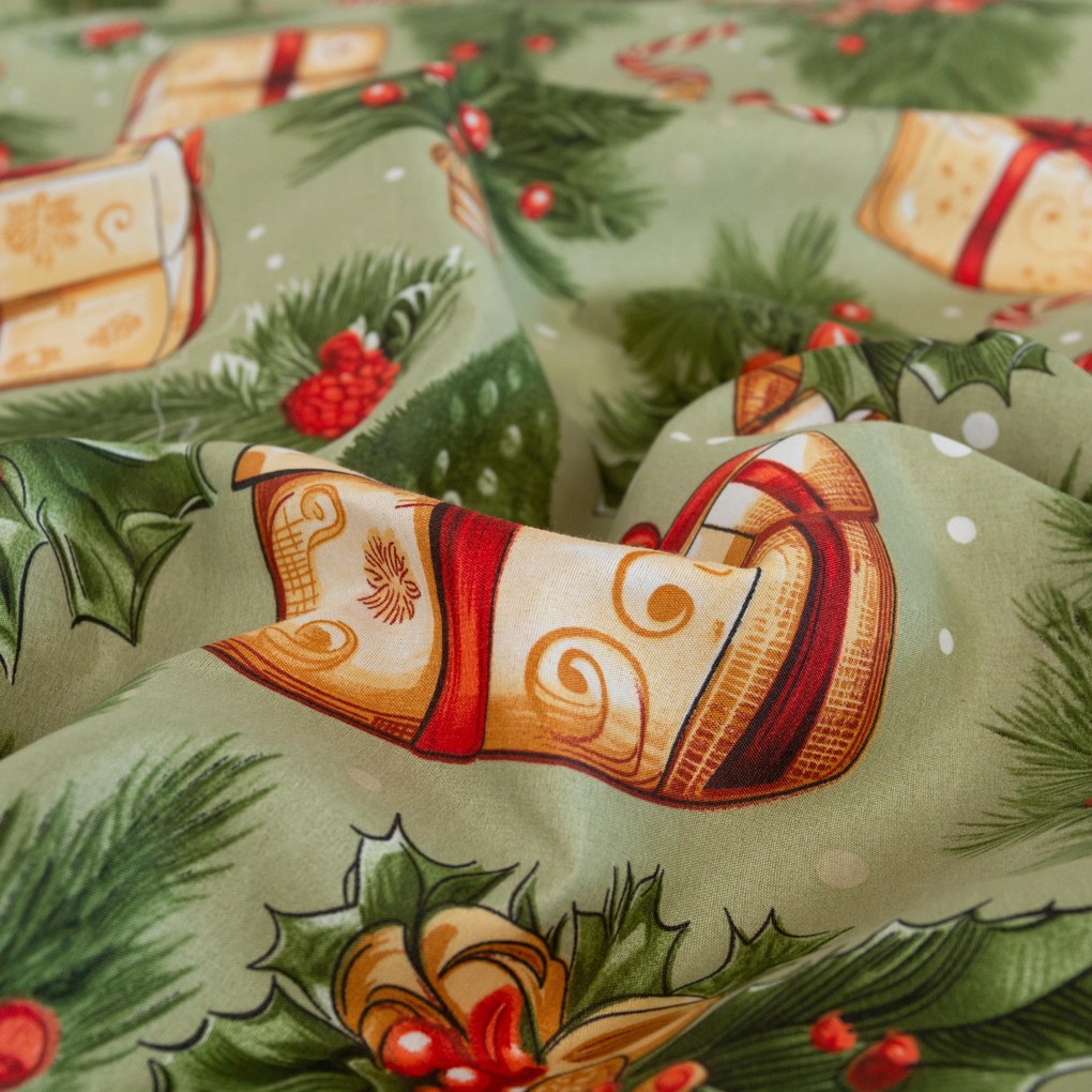 PrzytulneMieszkanie.pl PrzytulneMieszkanie.pl Pościel z mikrofibry CHRISTMAS PRESENTS zielone Rozmiar pościeli: 2 szt 70 x 90 cm | 200 x 220 cm