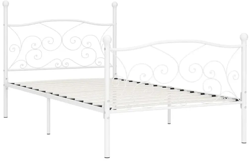Metalowe łóżko pojedyncze w kolorze białym 90x200 cm L7-S33