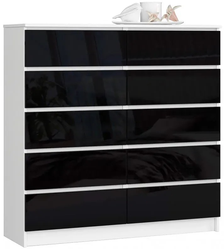 Komoda do biura biała + czarny połysk L3-L12