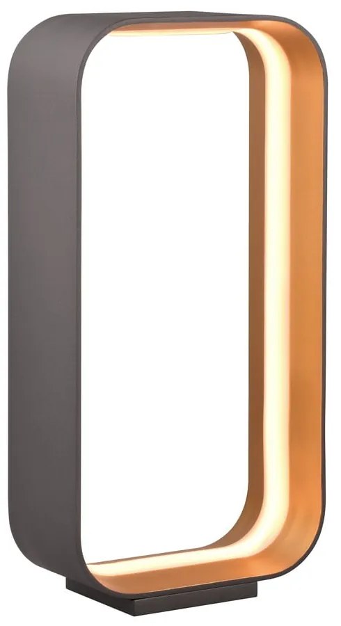 Czarna lampa stołowa LED ze sterowaniem głosowym/mobilną aplikacją i metalowym kloszem (wysokość 41 cm) Cizione – CINQUE