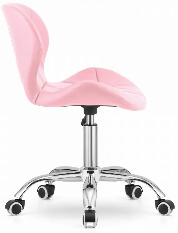 Zestaw do biura stół TAYLOR SONOMA 100x50 cm + krzesło biurowe AVOLA z ekoskory rozowy