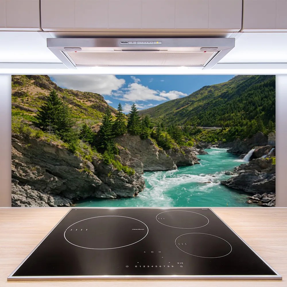 Szkło Dekoracyjne do Kuchni Dzika Górska Rzeka