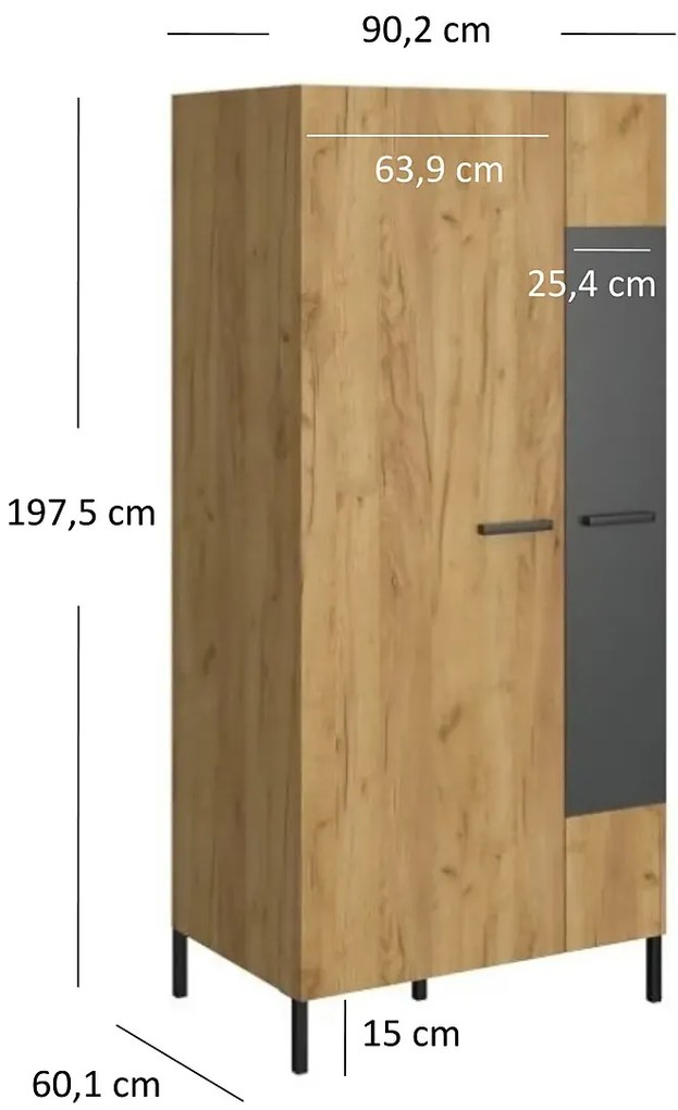 Loftowa szafa uchylna z drążkiem - Vinos 5X