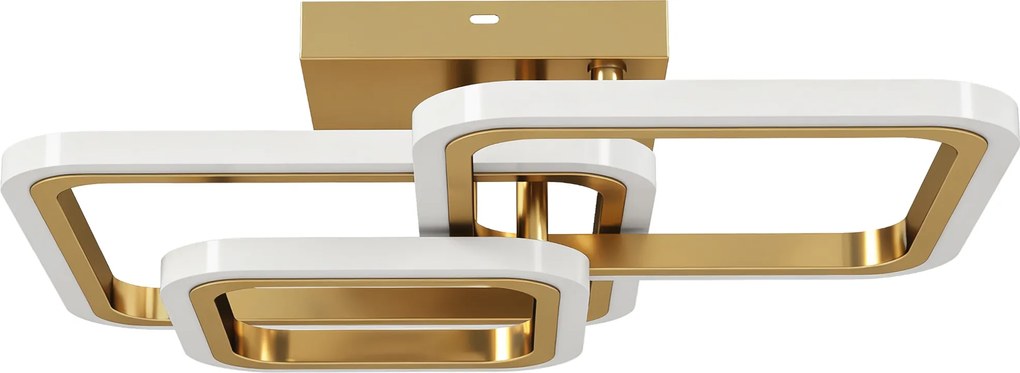 HOMCOM Lampa sufitowa LED 40W 4300LM 3500K/4500K/6000K Lampa sufitowa 3-ringowa, 48 x 46 x 13 cm, złoty