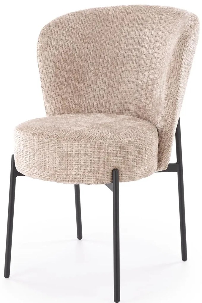 Krzesło tapicerowane tkanina beżowy K590