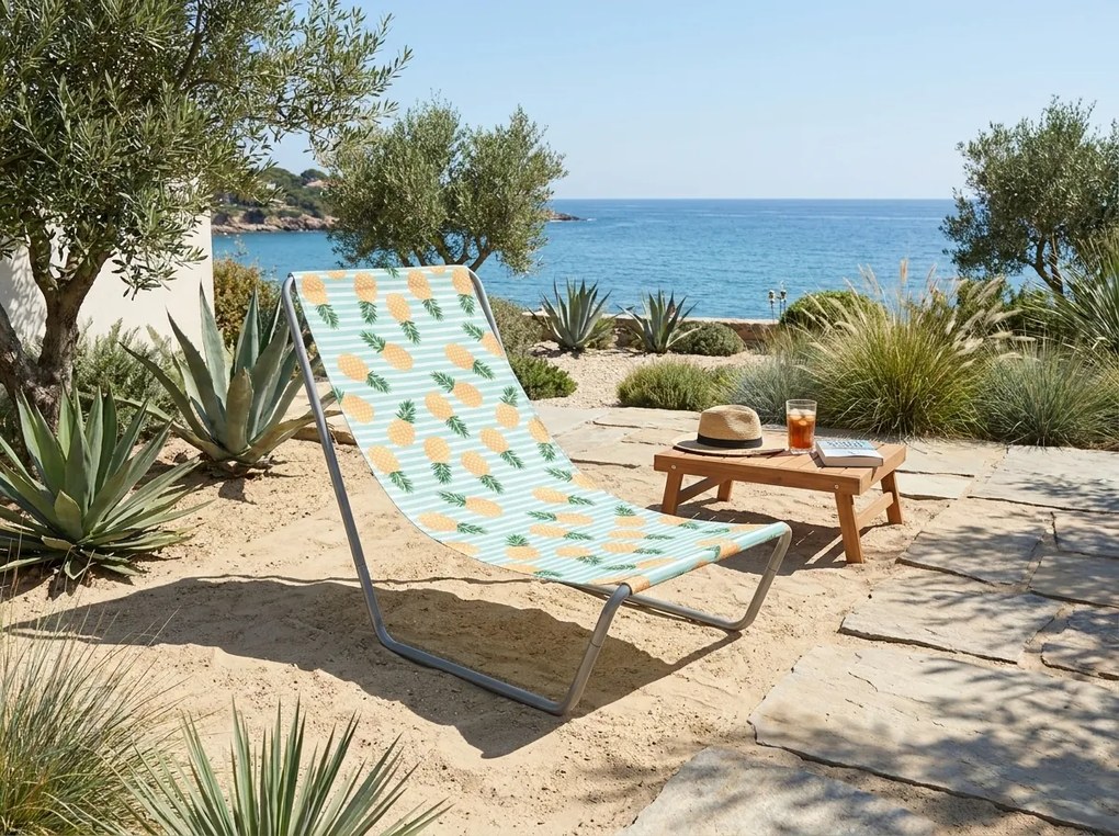 Składane leżak plażowy SAND PINEAPPLE, kolorowy