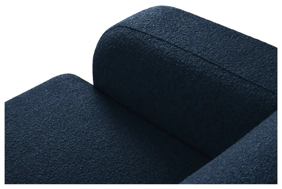 Ciemnoniebieski narożnik z materiału bouclé (prawostronny) Molino – Micadoni Home