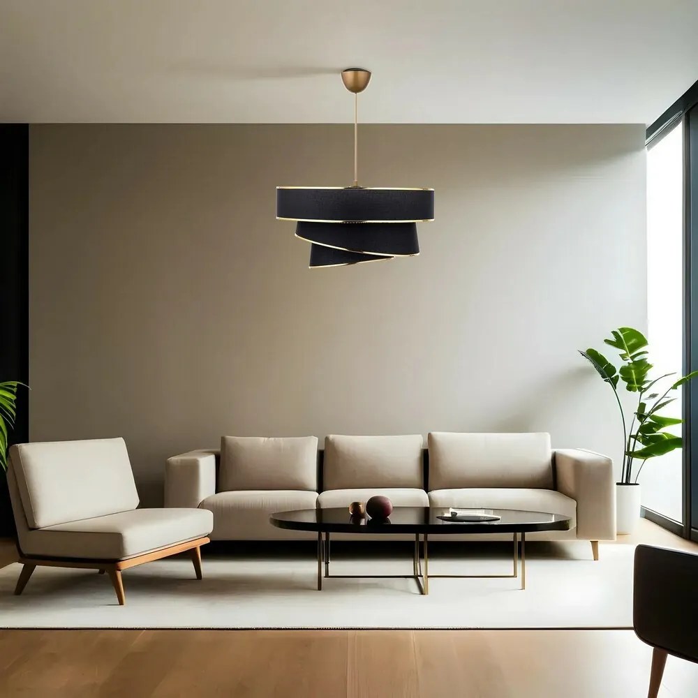 Lampa wisząca Couper - czarny, złoty